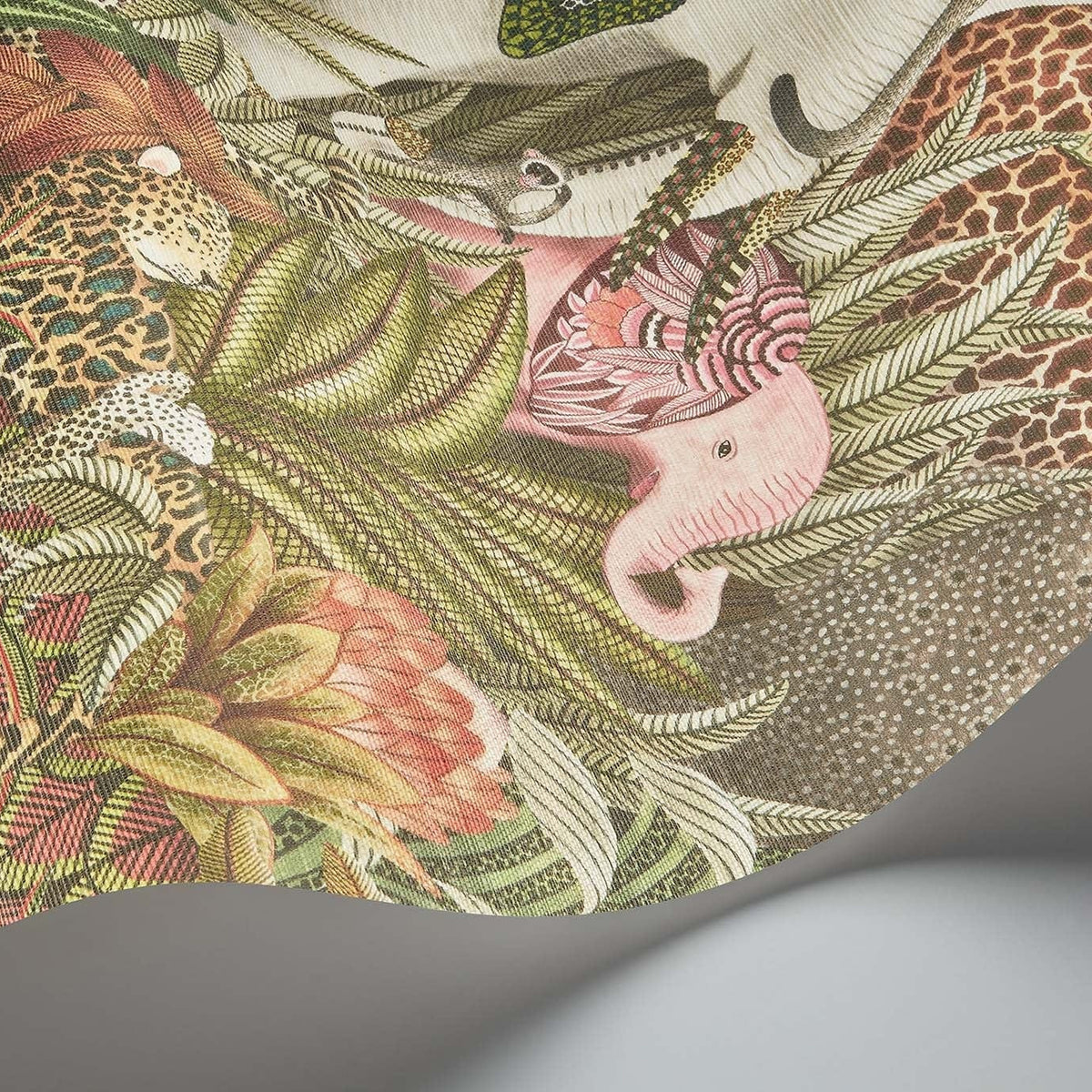 Letaba March Grasscloth wallpaper by Cole & Son — Spring Green & Ginger on Cream
