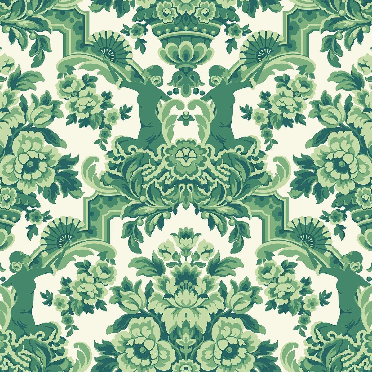 Lola wallpaper by Cole & Son — Forest Green on White