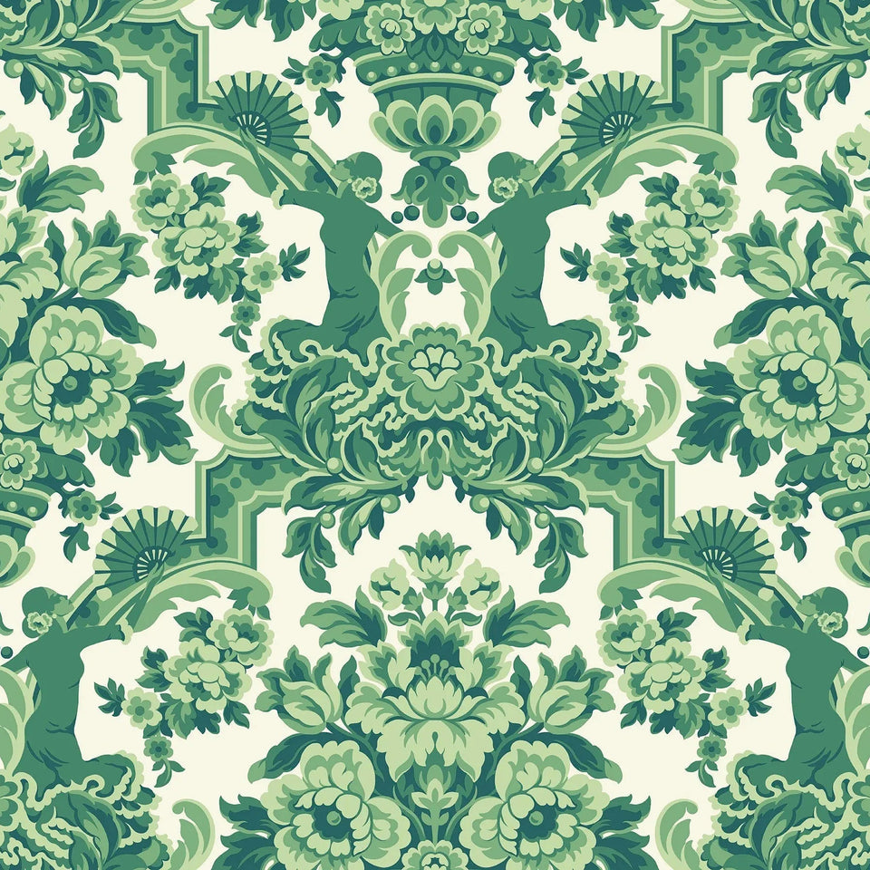 Lola wallpaper by Cole & Son — Forest Green on White