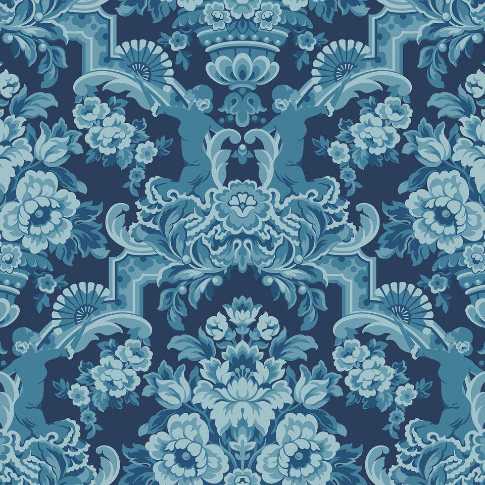 Lola wallpaper by Cole & Son — China Blue on Midnight