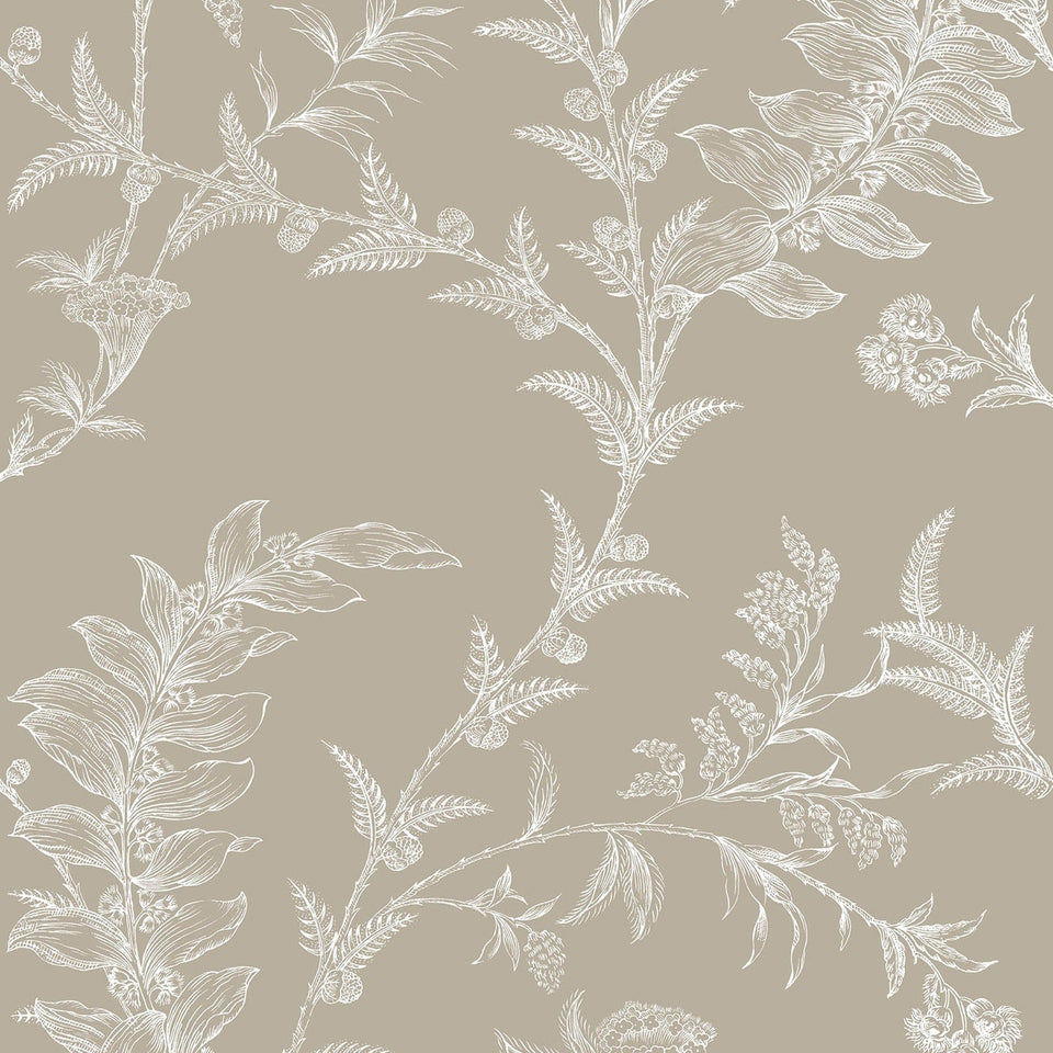 Ludlow wallpaper by Cole & Son in Chalk on Linen