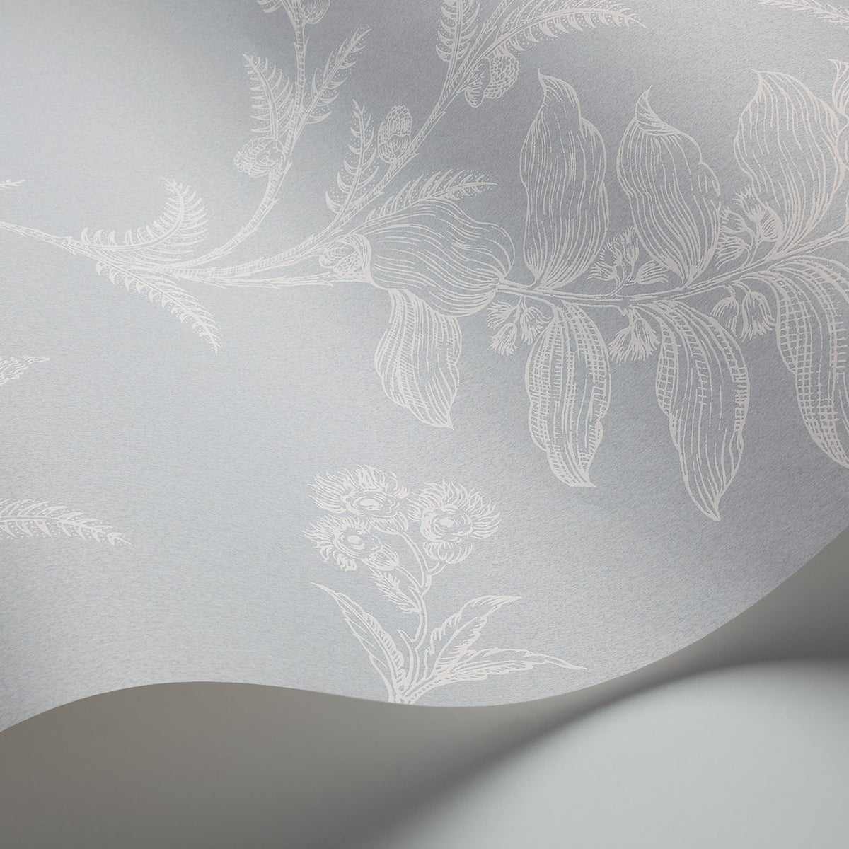 Ludlow wallpaper by Cole & Son in Chalk on Powder Blue, detail