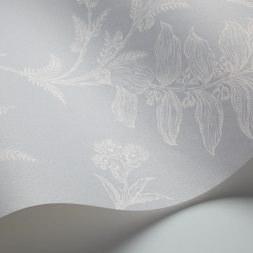 Ludlow wallpaper by Cole & Son in Chalk on Powder Blue, detail