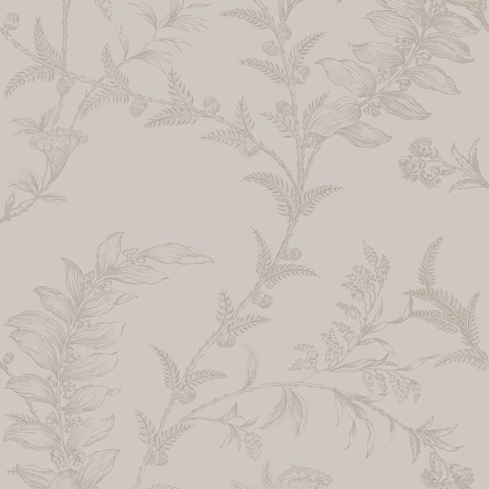 Ludlow wallpaper by Cole & Son in Metallic Gilver on Linen