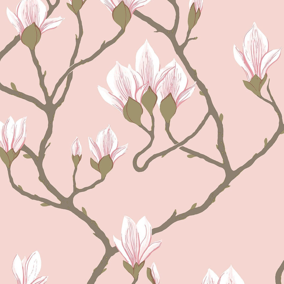 Magnolia wallpaper by Cole & Son, Rose on Blush