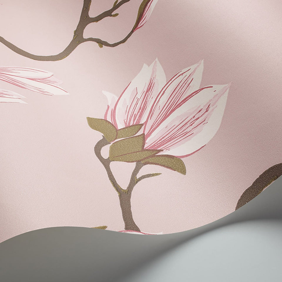Magnolia wallpaper by Cole & Son, Rose on Blush, detail