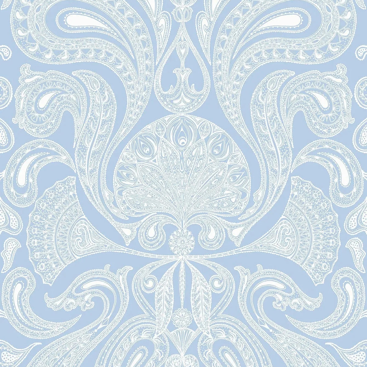 Malabar wallpaper by Cole & Son, Chalk on Ice Blue