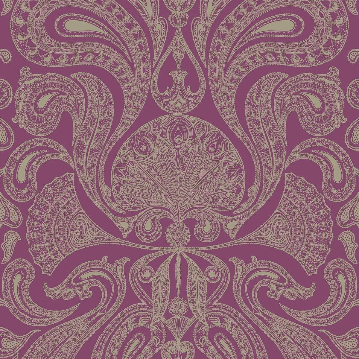 Malabar wallpaper by Cole & Son, Grey on Purple