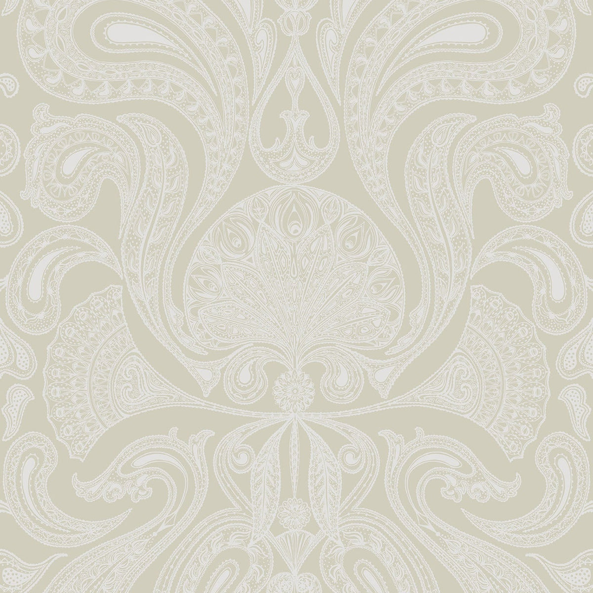 Malabar wallpaper by Cole & Son, Silver on Soft Olive