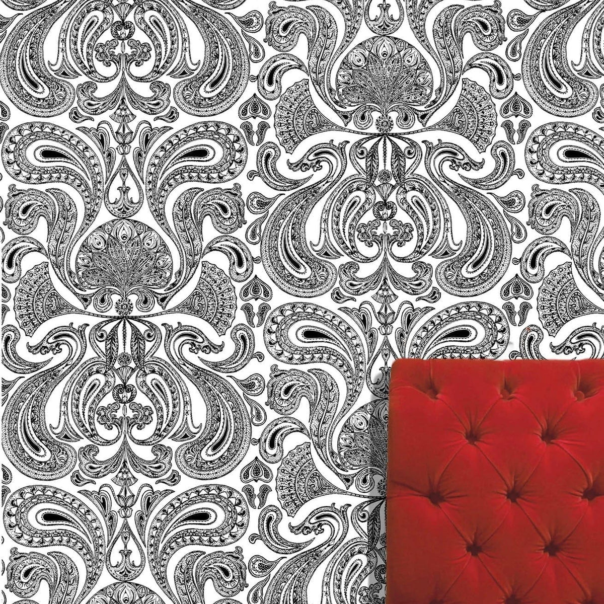 Malabar wallpaper by Cole & Son, Black & White, room setting