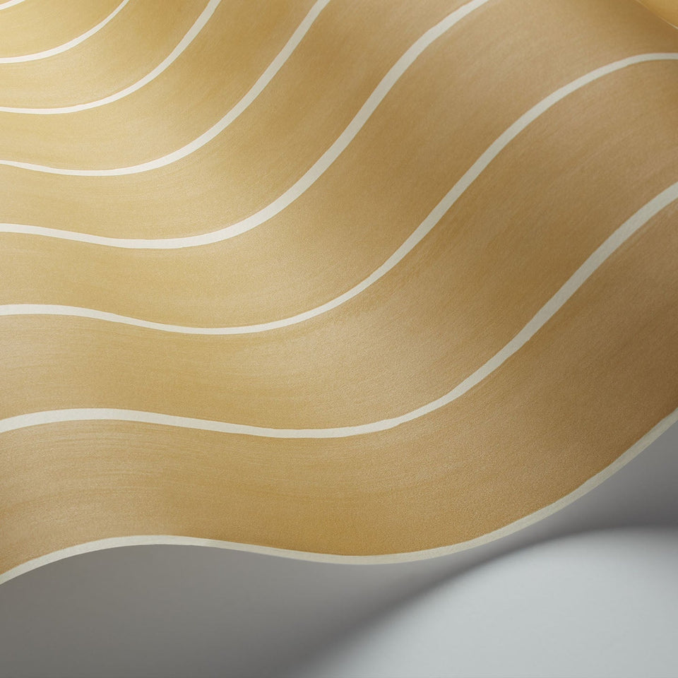 Marquee Stripe wallpaper by Cole & Son, Ochre, detail
