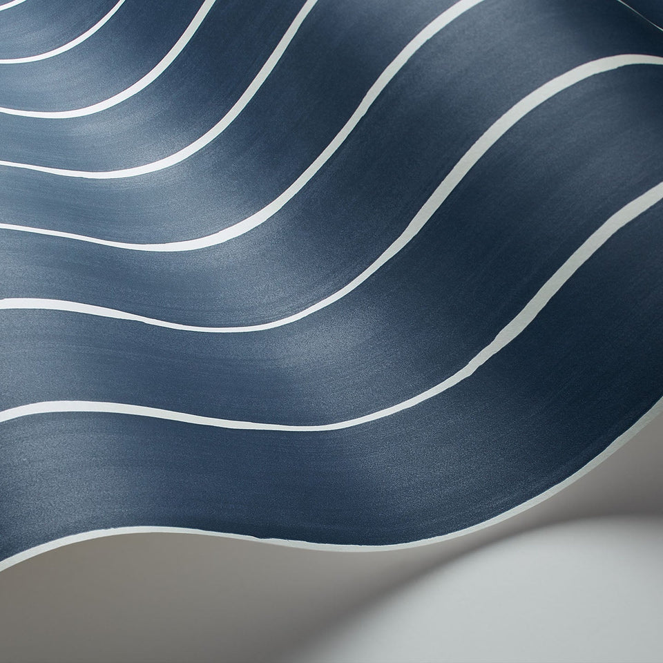 Marquee Stripe wallpaper by Cole & Son, Midnight, detail