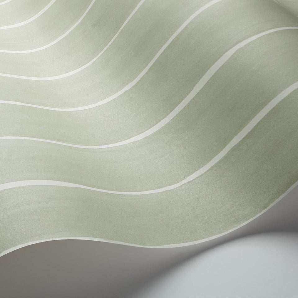 Marquee Stripe wallpaper by Cole & Son, Soft Olive, detail