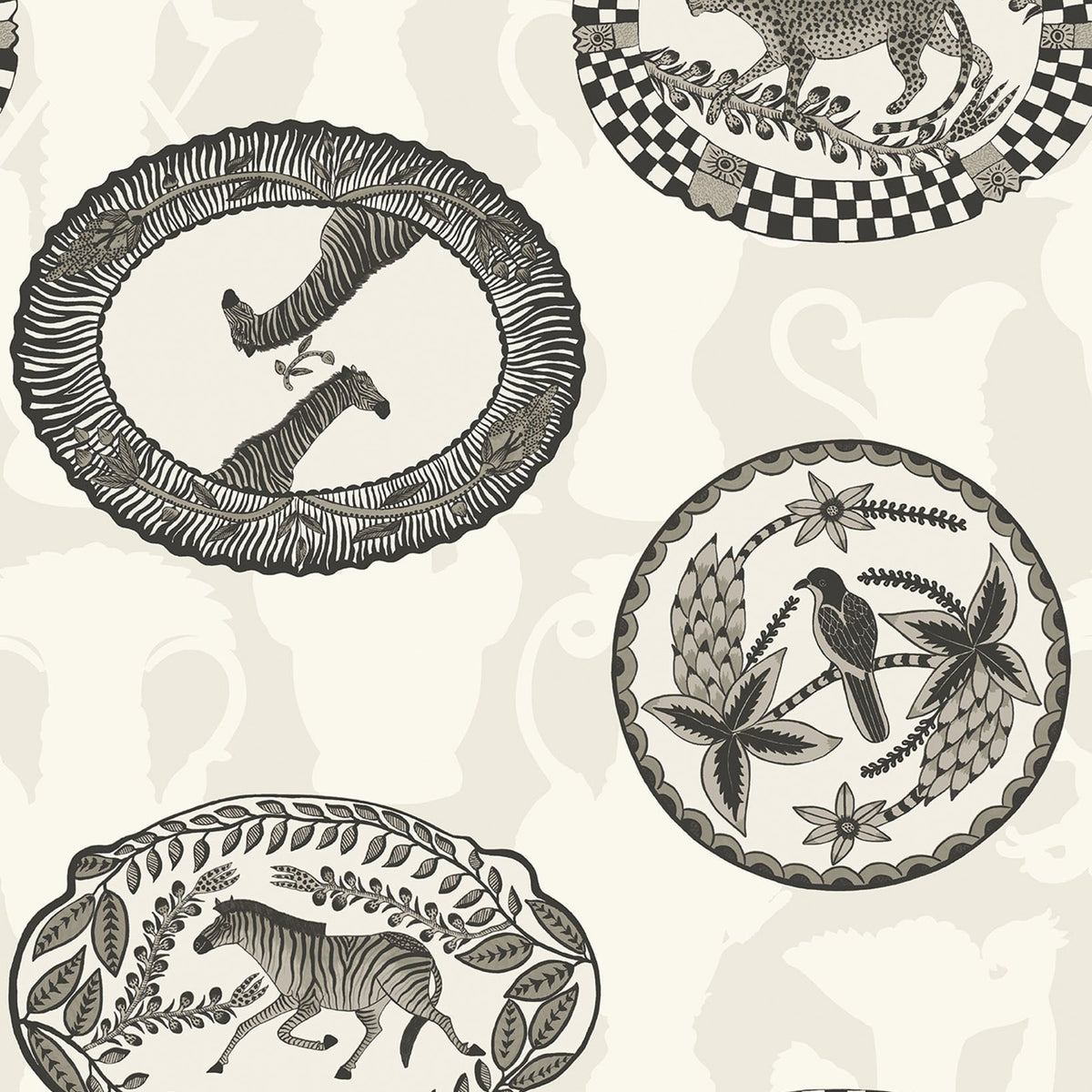 Matrinah wallpaper by Cole & Son, Soot on Snow