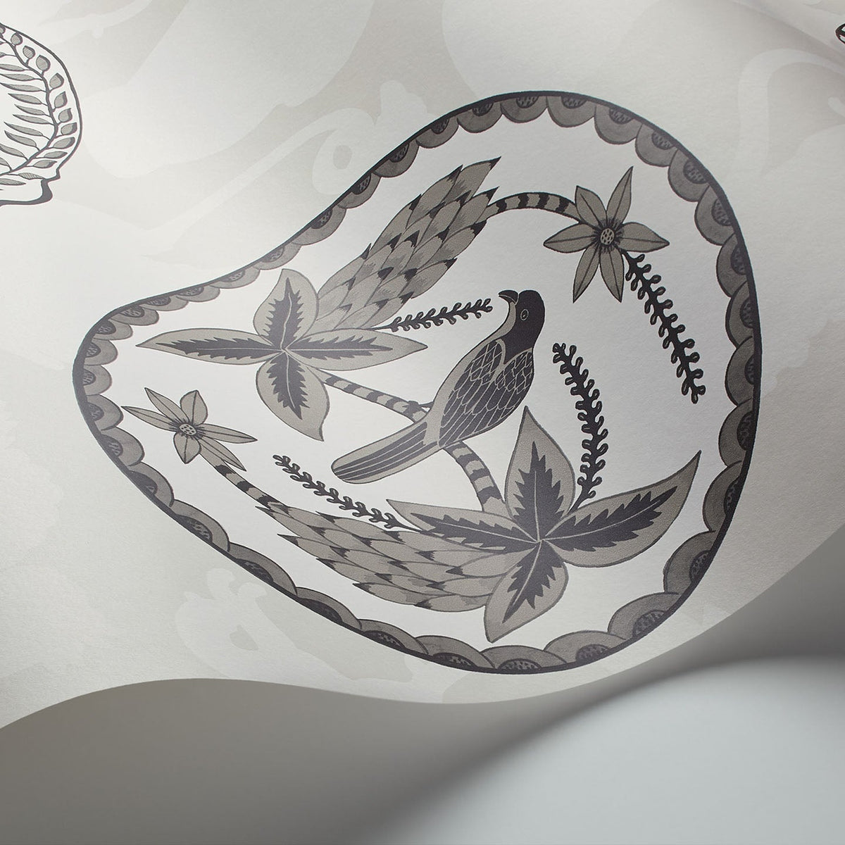 Matrinah wallpaper by Cole & Son, Soot on Snow, detail