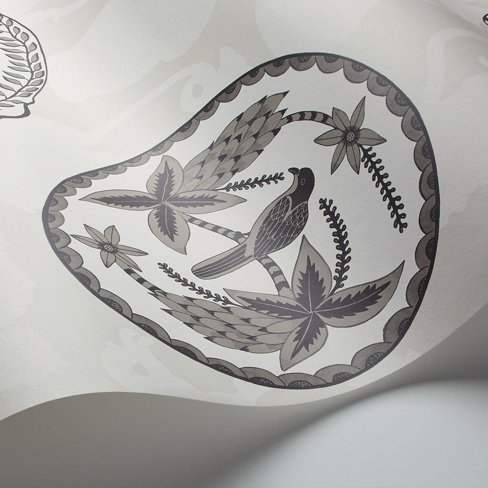 Matrinah wallpaper by Cole & Son, Soot on Snow, detail