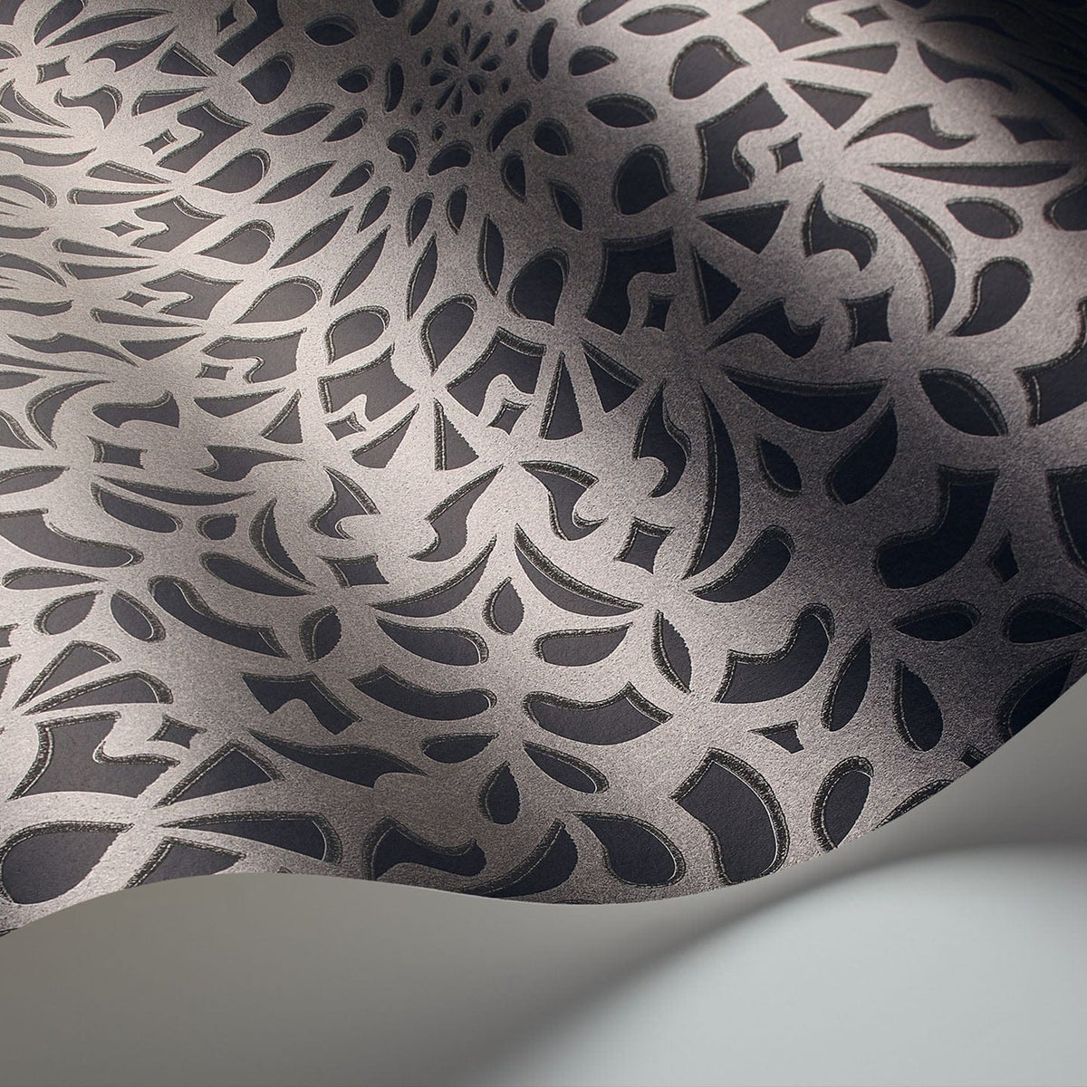 Medina wallpaper by Cole & Son, Pewter & Charcoal, detail