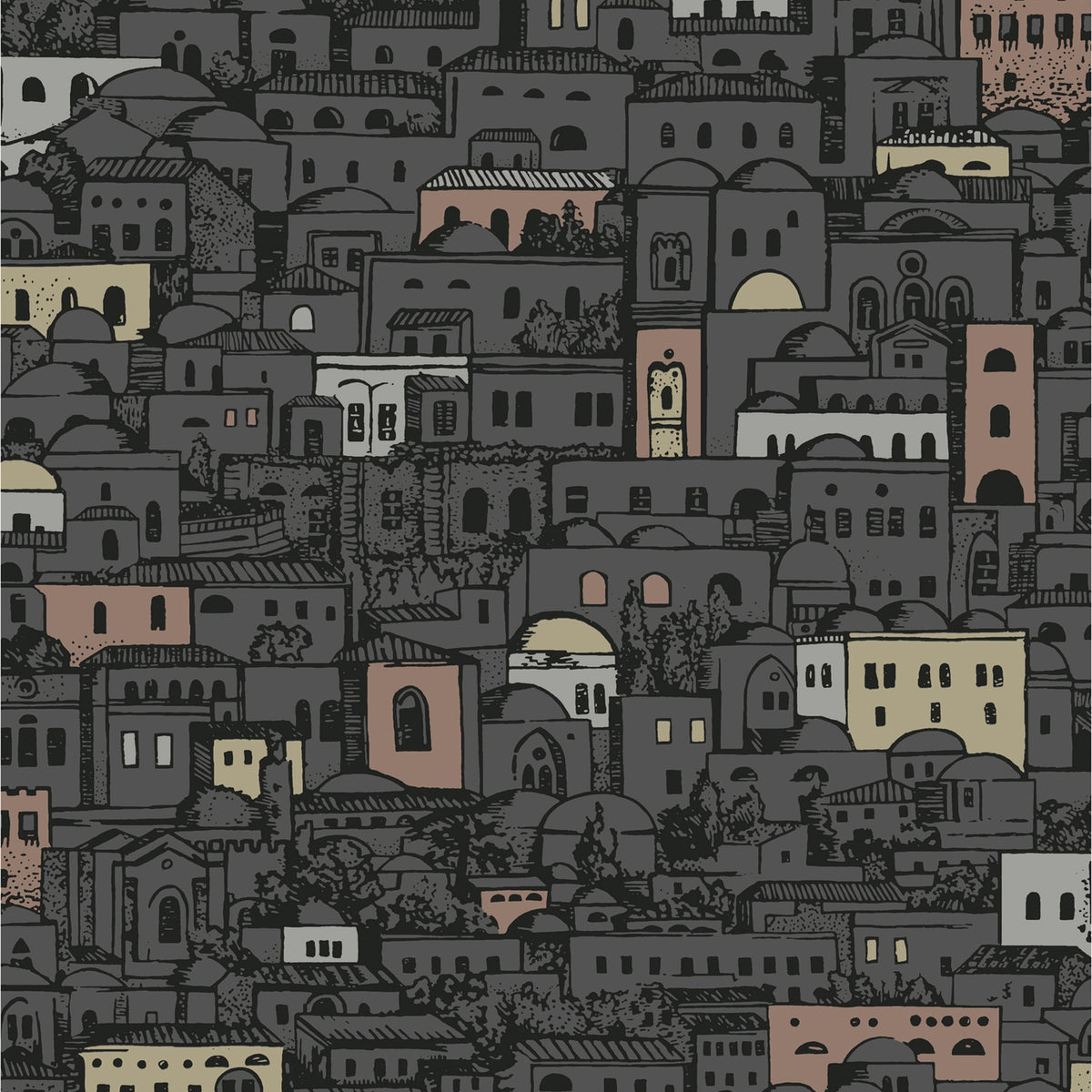 Cole & Son Mediterranea Charcoal 114/7014 wallpaper pattern