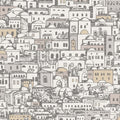 Mediterranea wallpaper by Cole & Son, White & Metallic Gilver