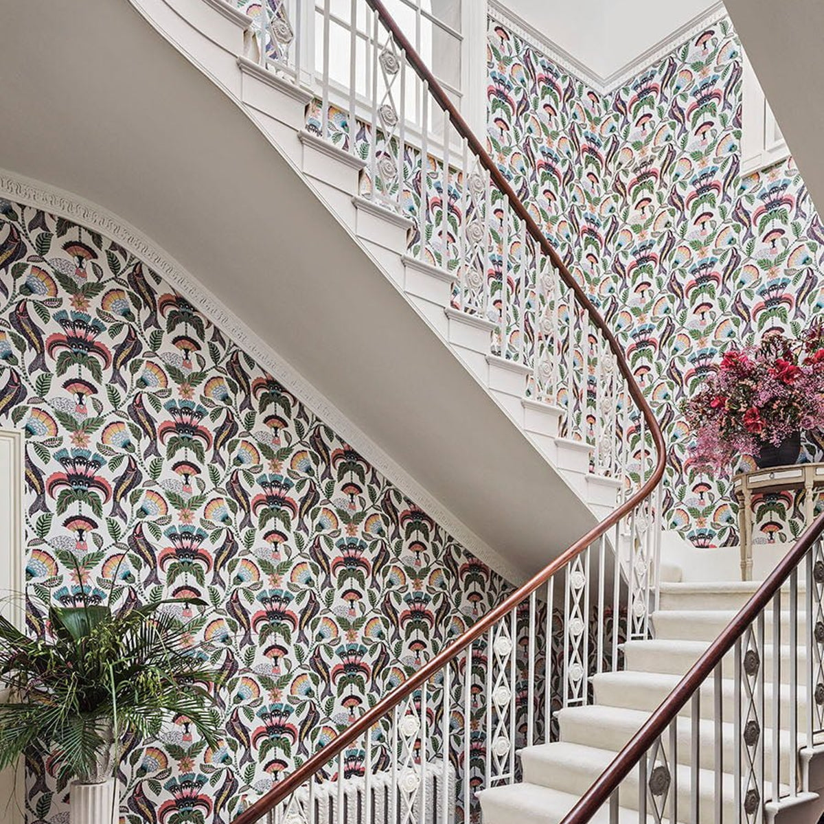 Cole & Son Nene 119/8036 wallpaper staircase room setting