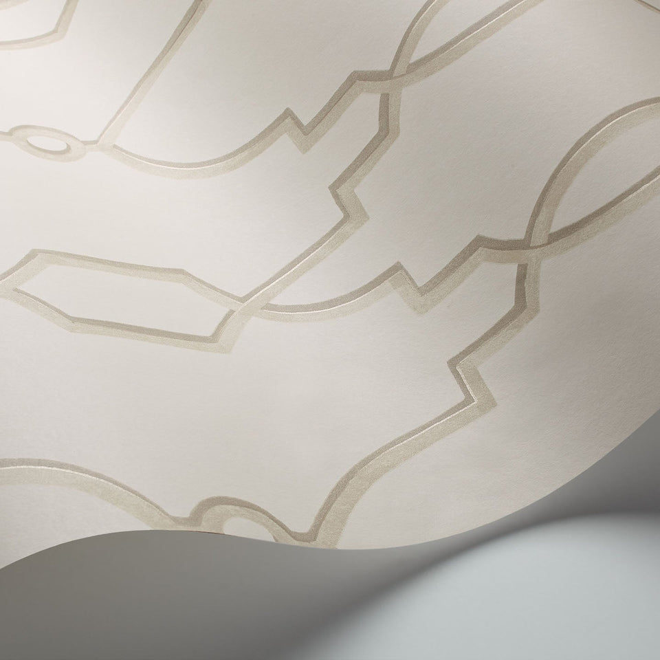 Cole & Son Parterre wallpaper — Stone on White detail