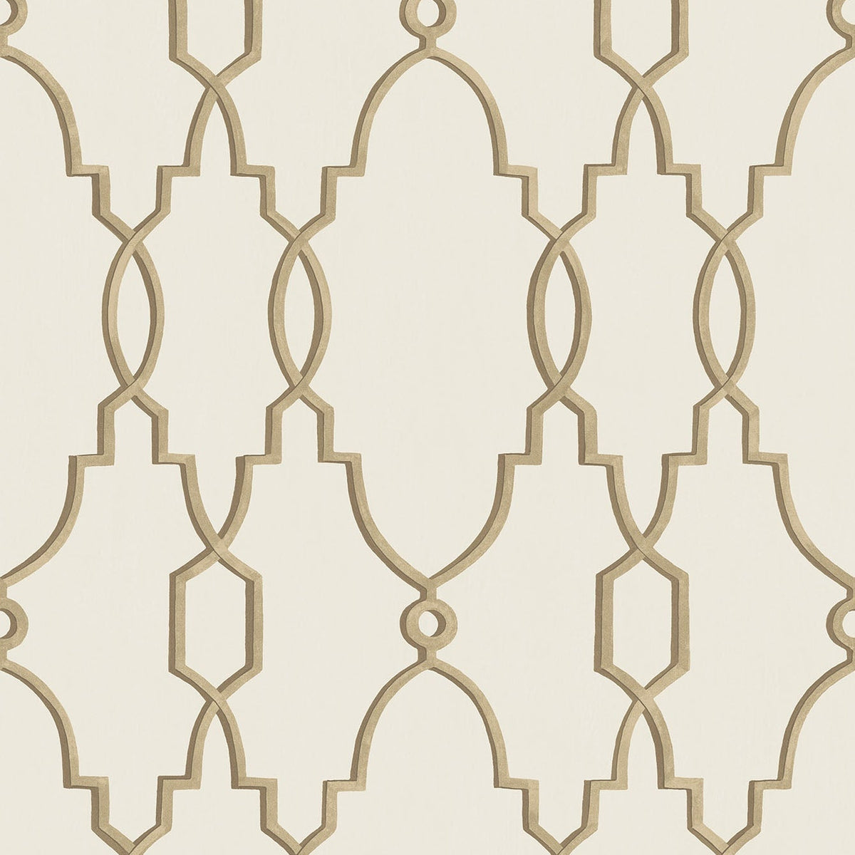 Cole & Son Parterre wallpaper — Metallic Antique Gold on White
