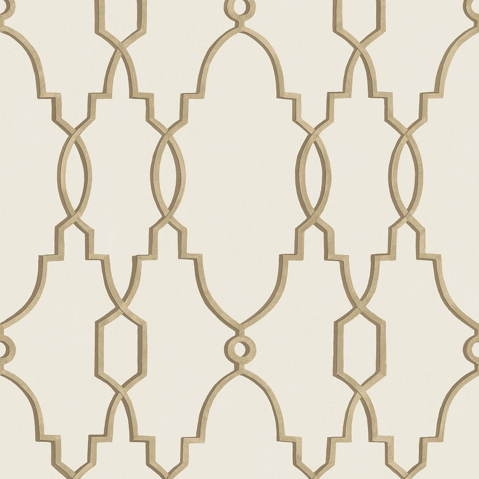 Cole & Son Parterre wallpaper — Metallic Antique Gold on White