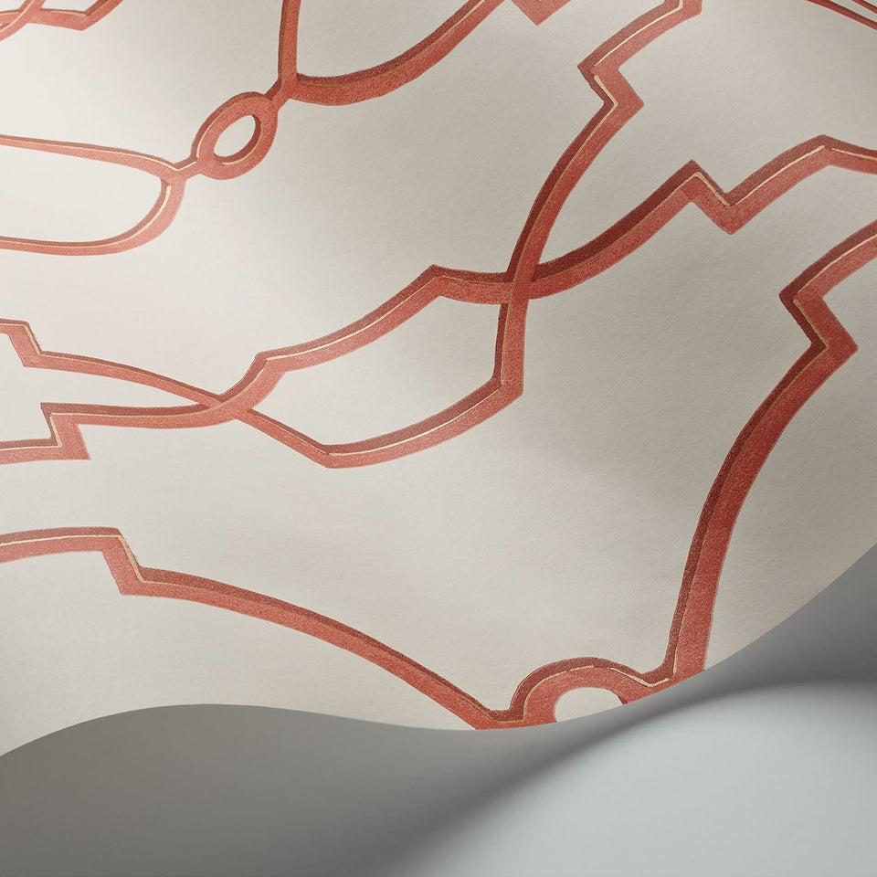 Cole & Son Parterre wallpaper — Rouge on White detail