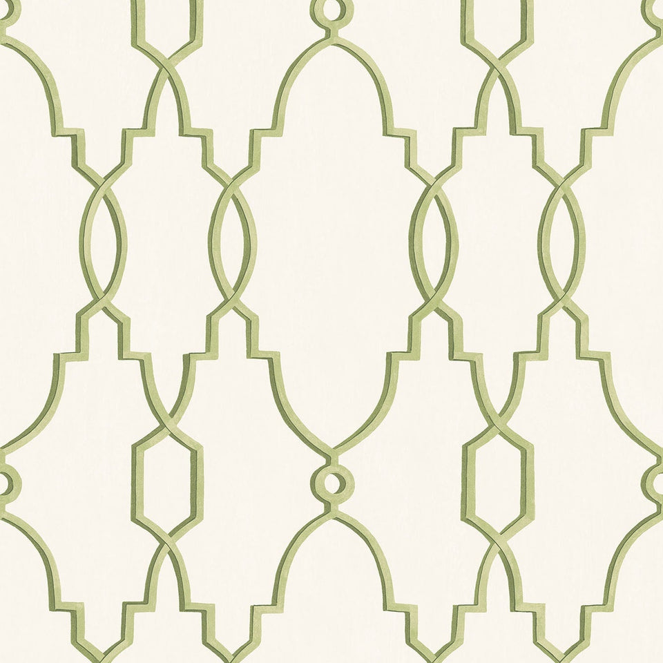 Cole & Son Parterre wallpaper — Olive Green on White