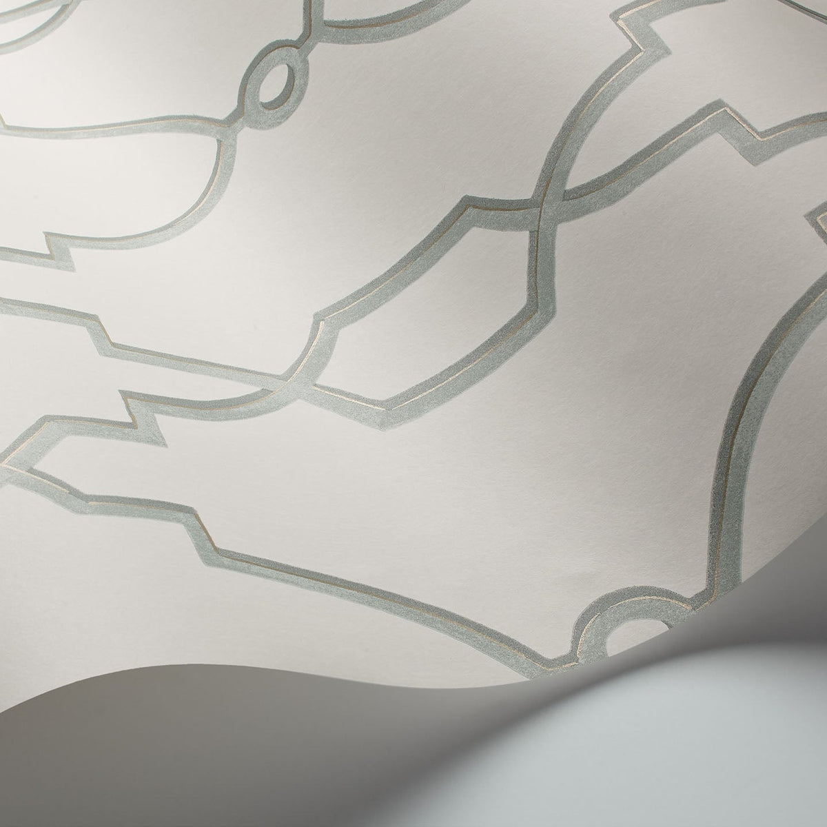 Cole & Son Parterre wallpaper — Print Room Blue on Chalk detail
