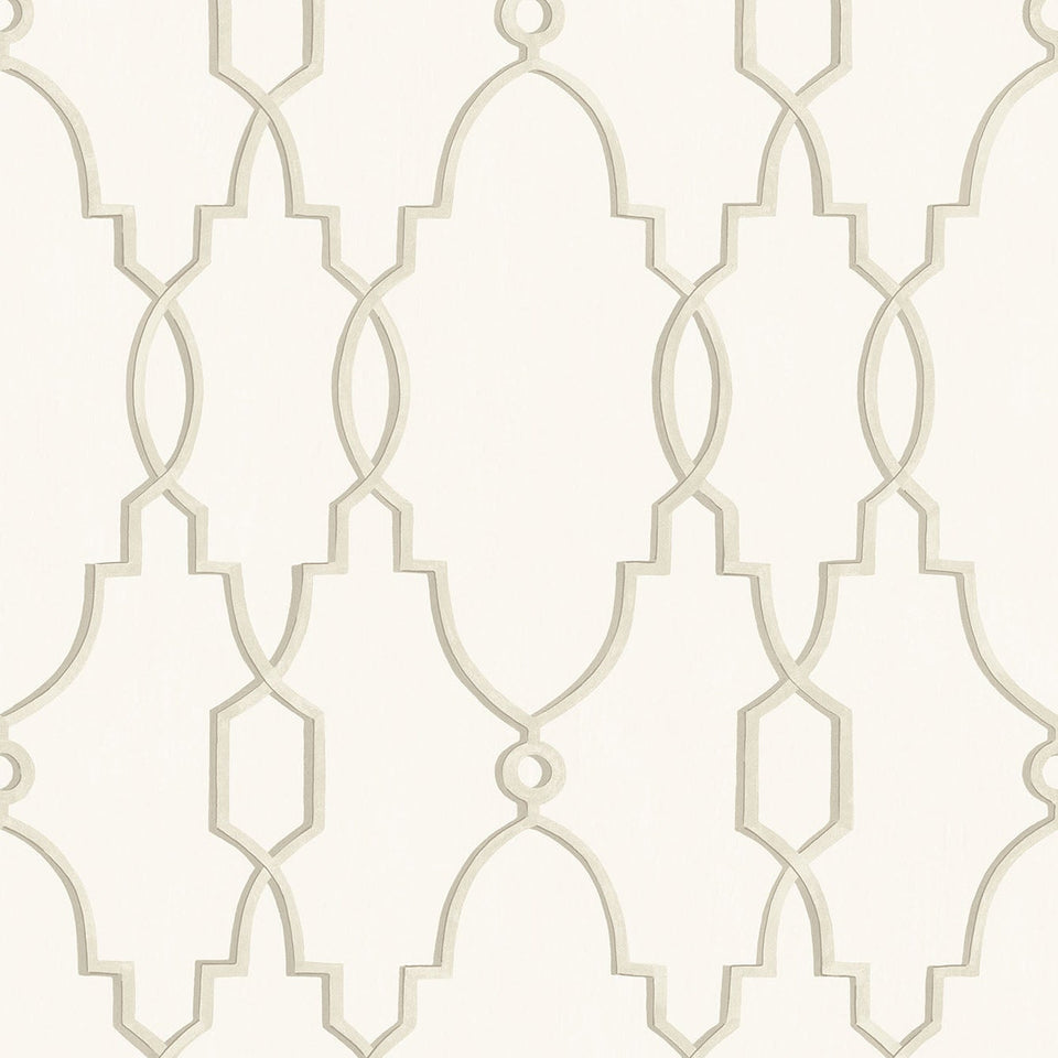 Cole & Son Parterre wallpaper — Stone on White