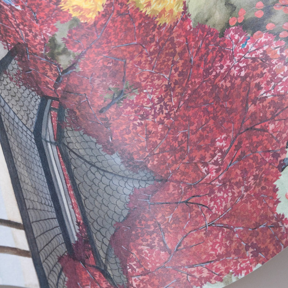 Cole & Son Pavilion mural in Soft Maple — printed detail