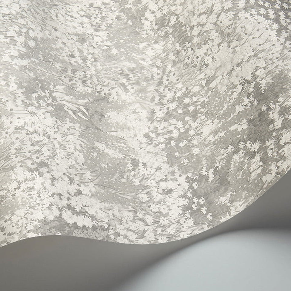 Cole & Son Petite Fleur wallpaper — Platinum Pearl detail