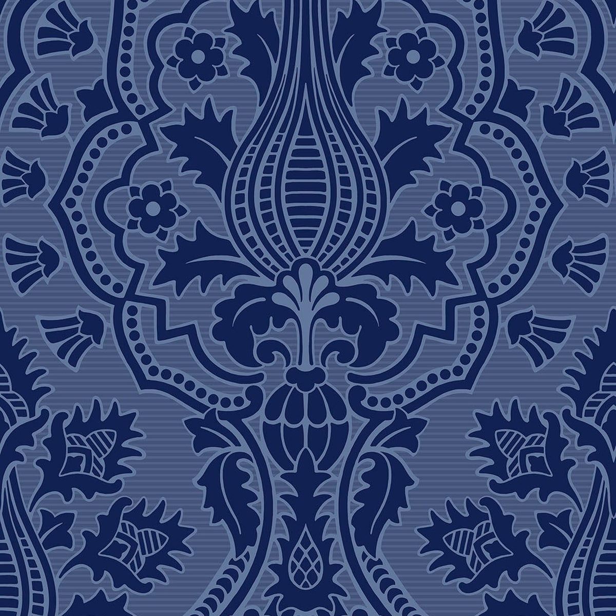 Pugin Palace Flock wallpaper in Dark Hyacinth by Cole & Son — design detail