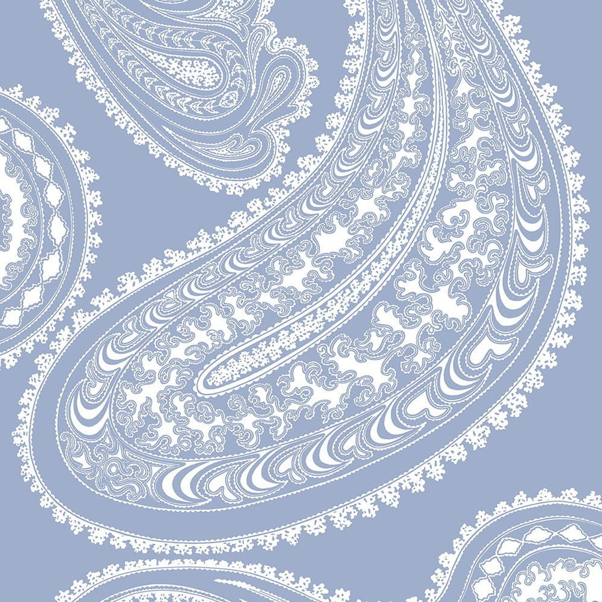 Rajapur wallpaper in Chalk on Hyacinth Blue by Cole & Son — design detail