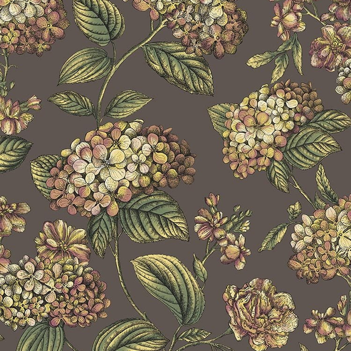 Ramo di Ortensia wallpaper in Autumnal by Cole & Son — design detail