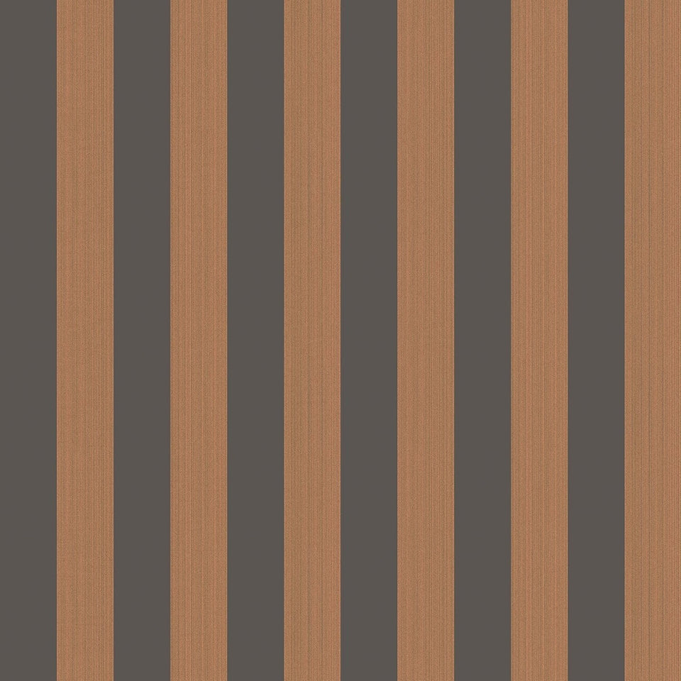 Regatta Stripe wallpaper in Spice & Black by Cole & Son — design detail