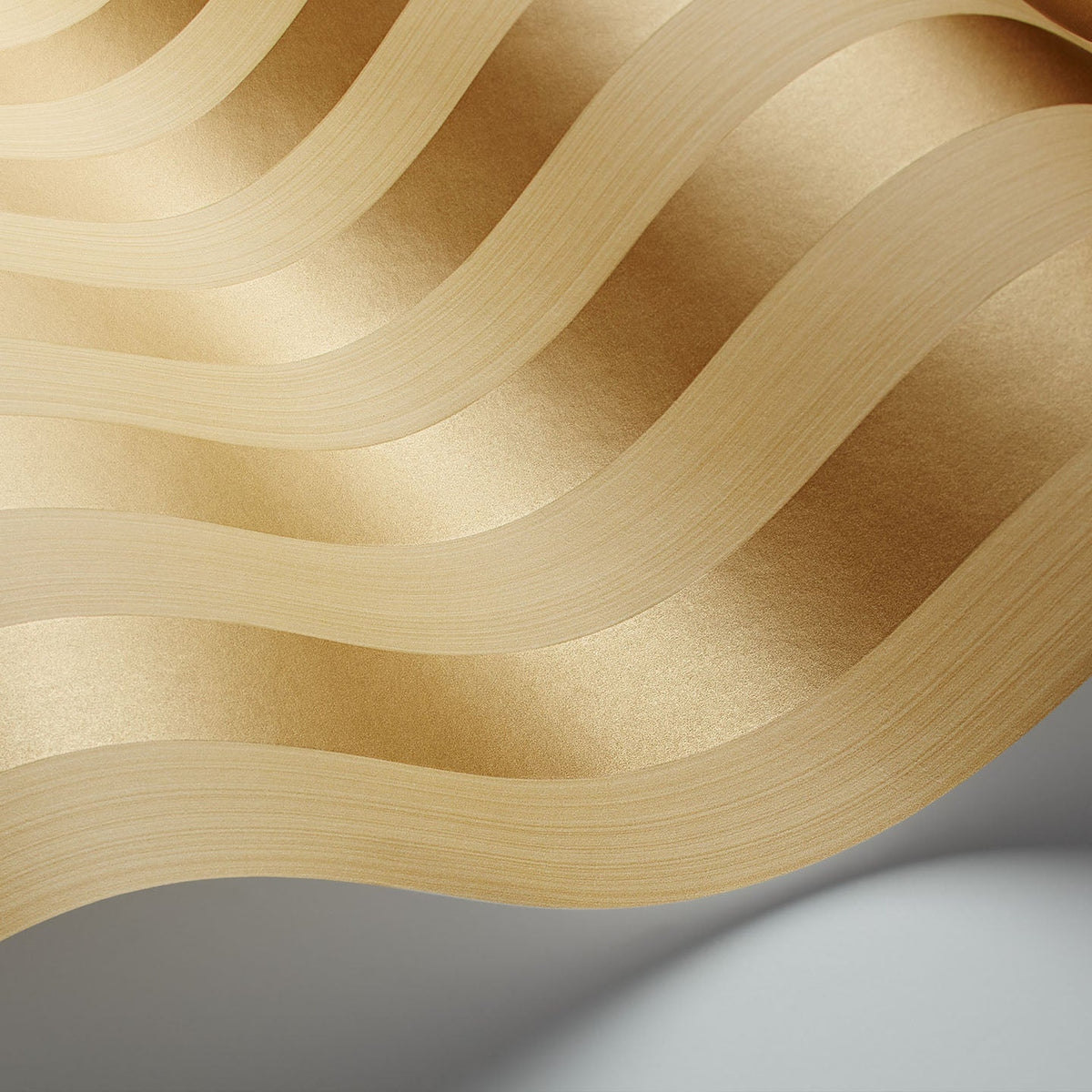Regatta Stripe wallpaper in Ochre & Metallic Gold by Cole & Son — finish detail