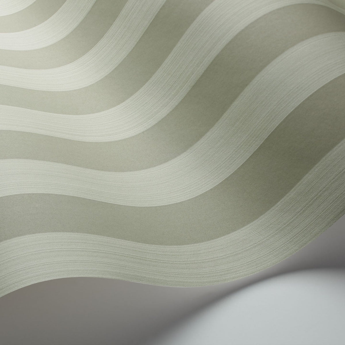 Regatta Stripe wallpaper in Soft Olive by Cole & Son — finish detail