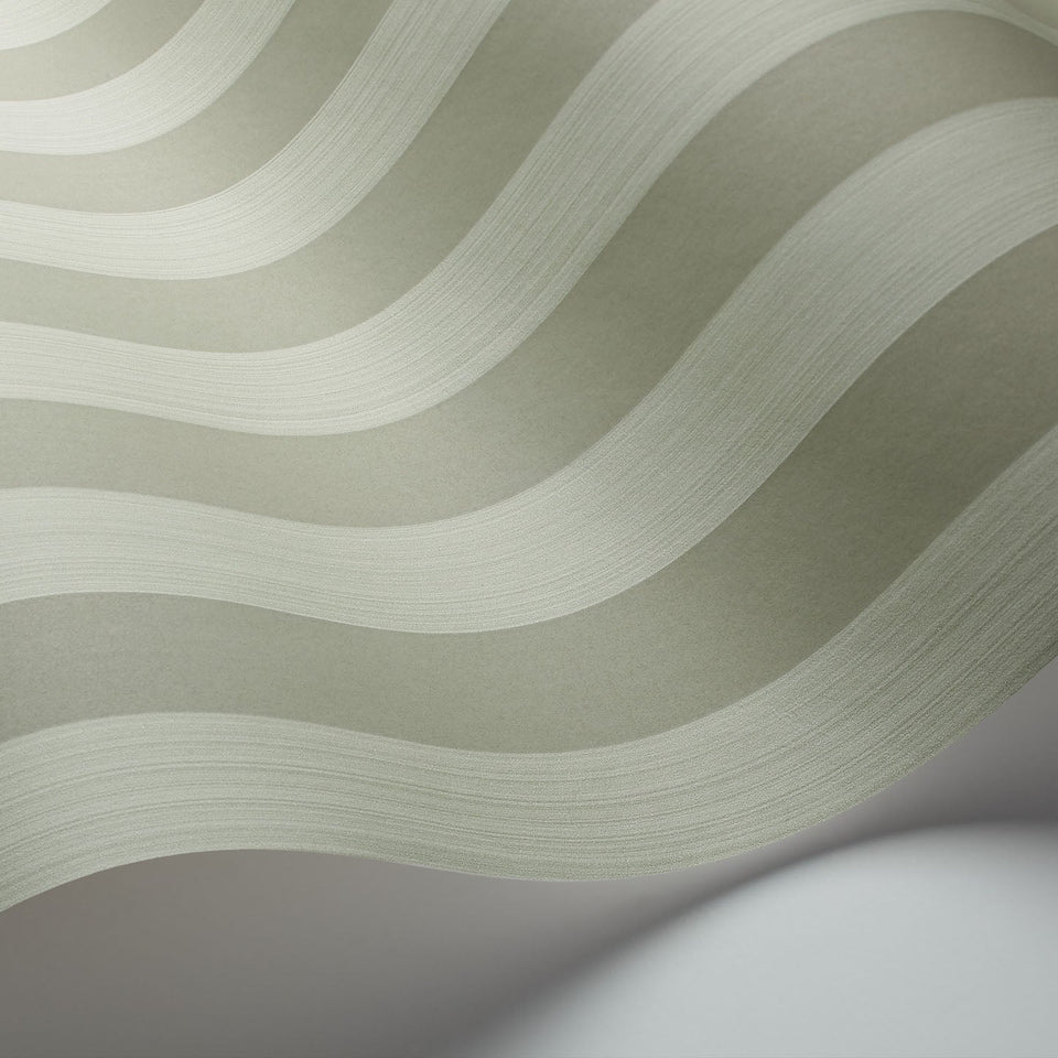 Regatta Stripe wallpaper in Soft Olive by Cole & Son — finish detail