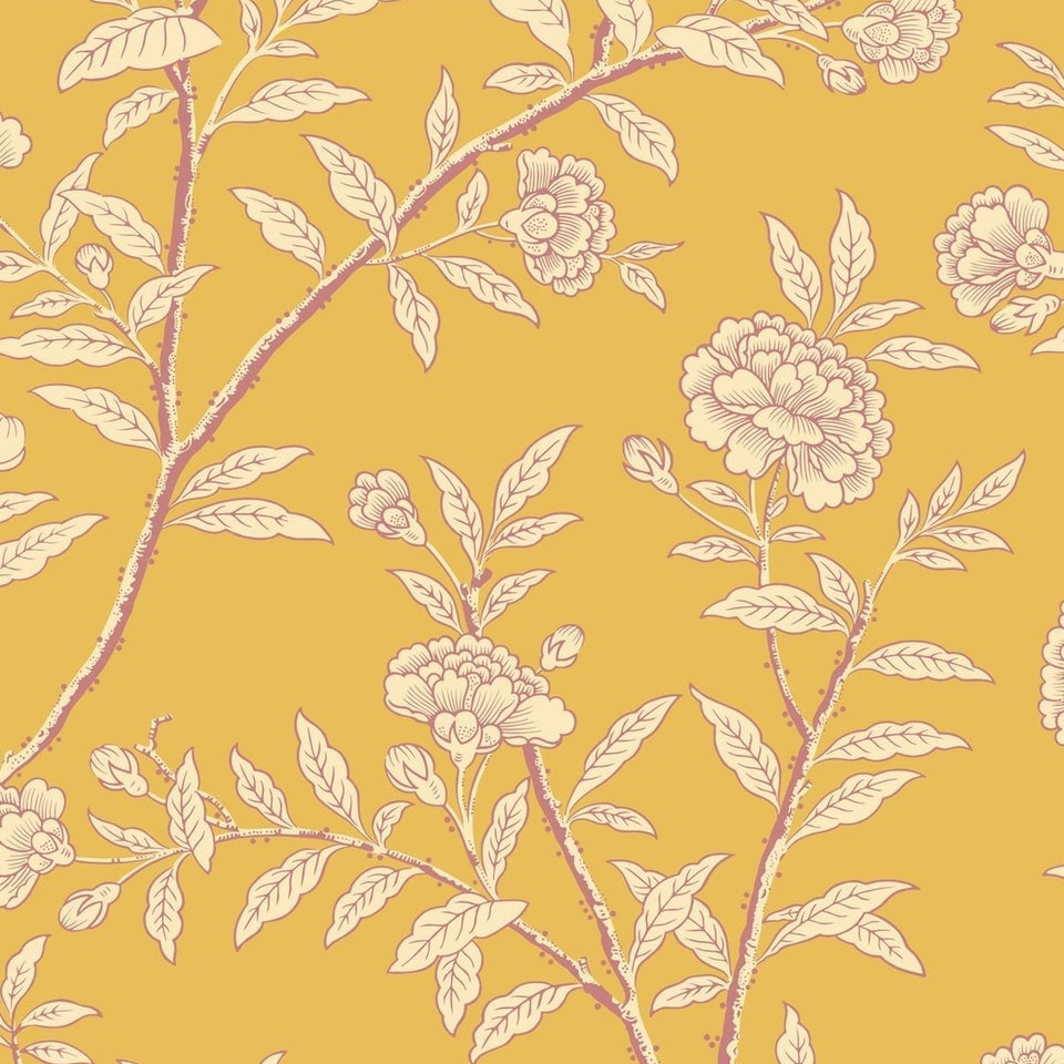 Roseberry wallpaper in Marigold by Cole & Son — design detail