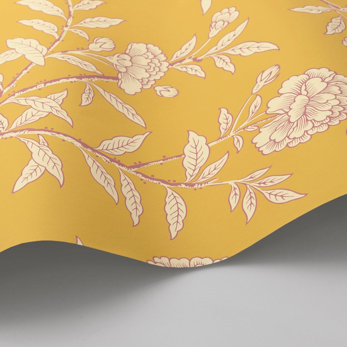 Roseberry wallpaper in Marigold by Cole & Son — finish detail