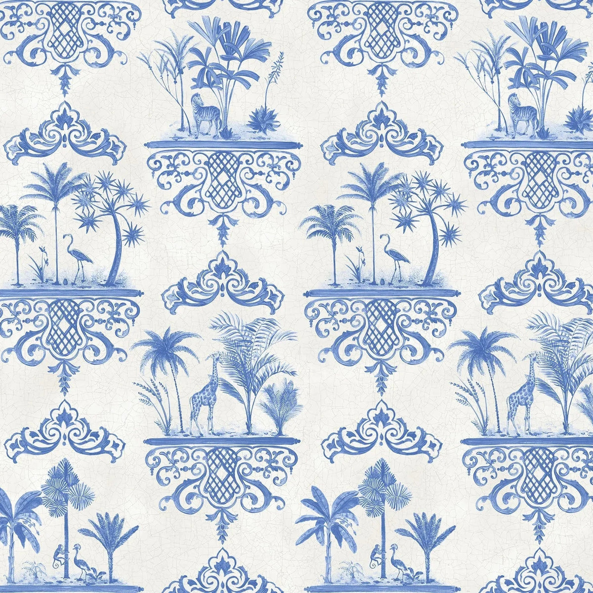 Rousseau wallpaper in Blue on White by Cole & Son — design detail