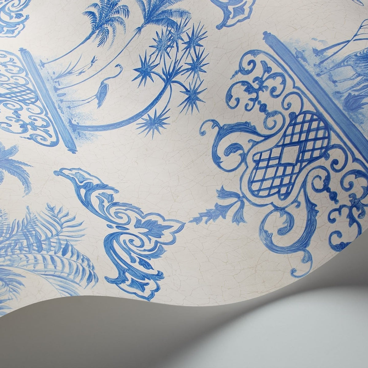Rousseau wallpaper in Blue on White by Cole & Son — finish detail