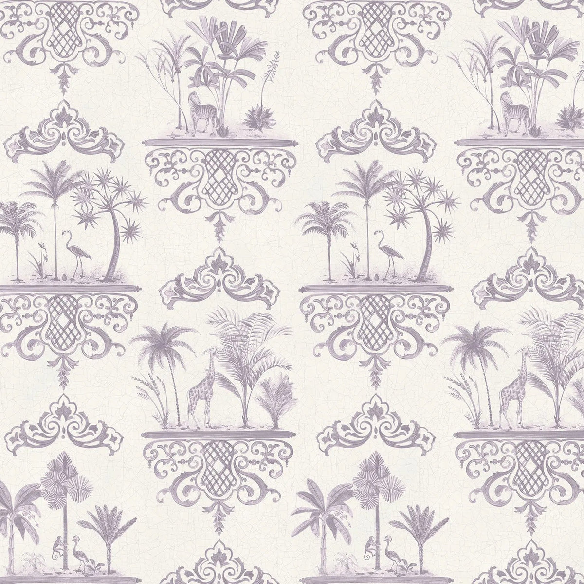 Rousseau wallpaper in Mulberry on White by Cole & Son — design detail