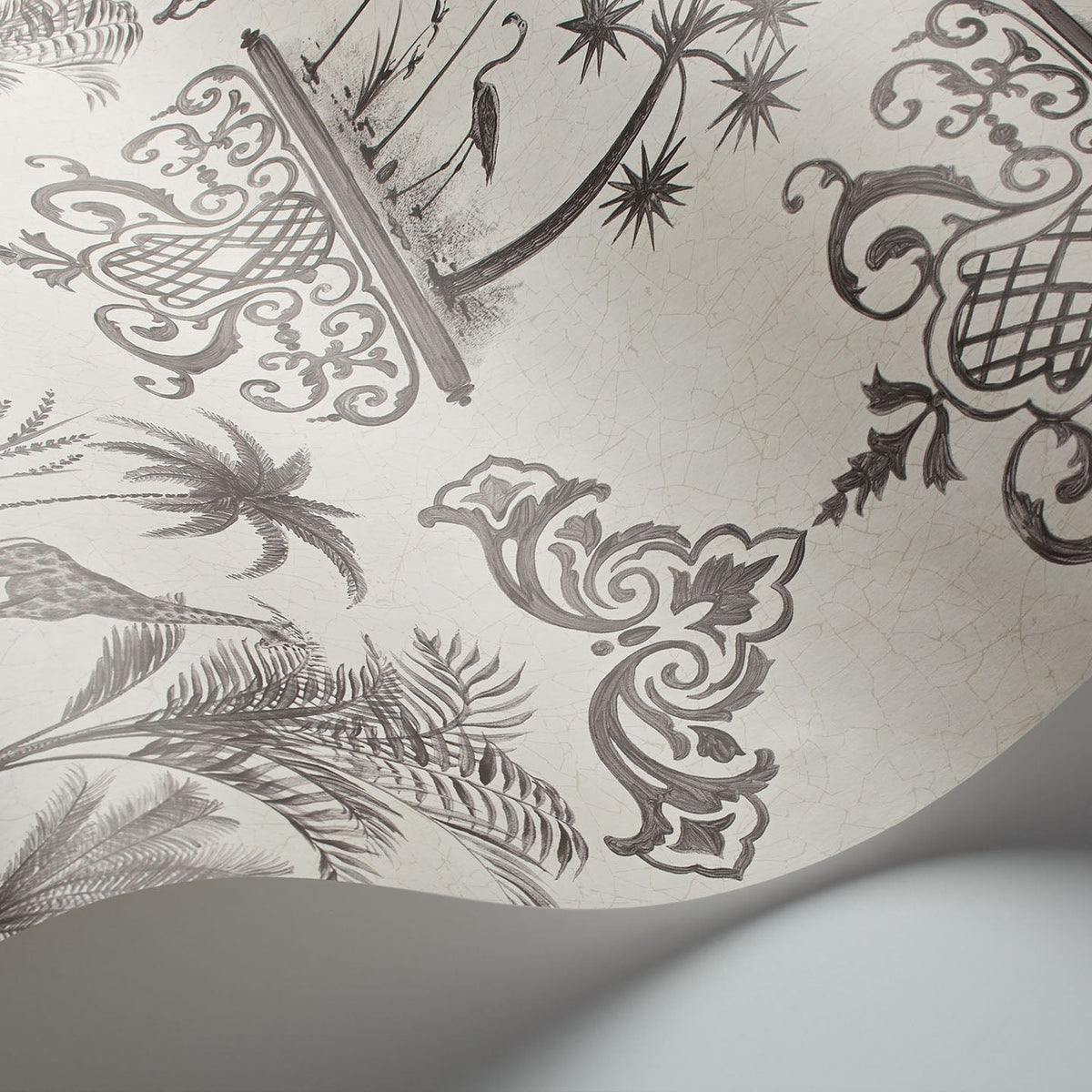 Rousseau wallpaper in Soot on Snow by Cole & Son — finish detail