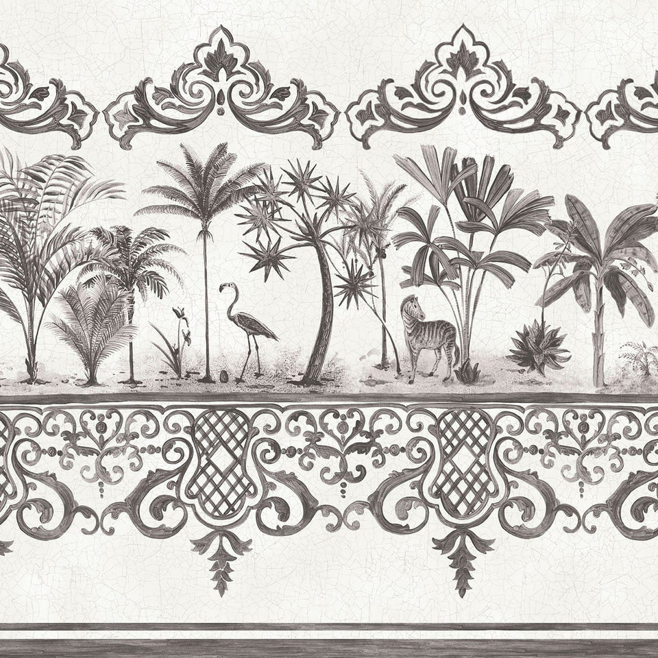 Rousseau Border by Cole & Son in Soot on Snow, design detail