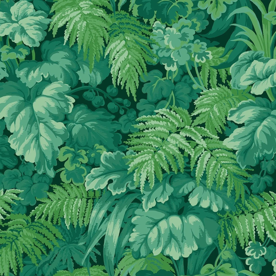 Royal Fernery wallpaper by Cole & Son in Forest Green, design detail