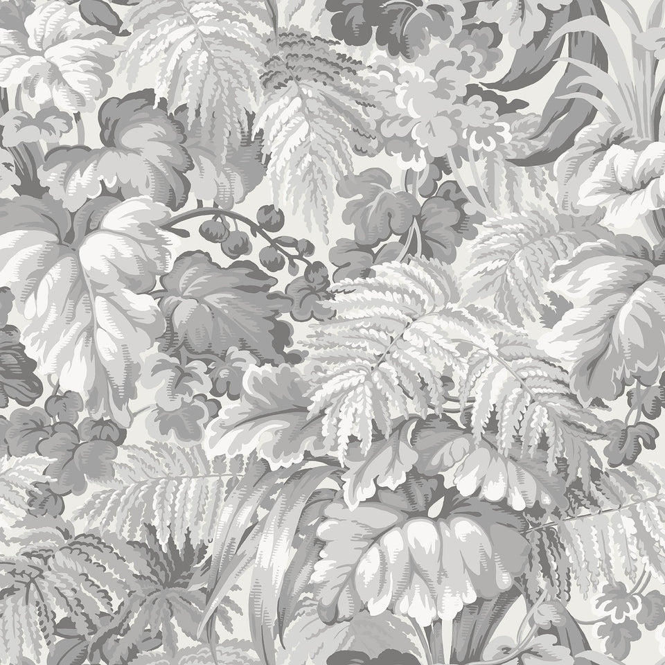 Royal Fernery wallpaper by Cole & Son in Warm Grey, design detail