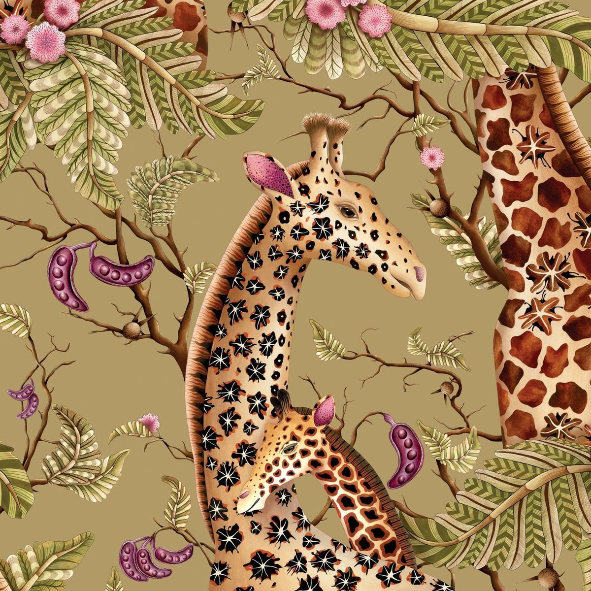 Royal Giraffe wallpaper by Cole & Son in Safari, design detail